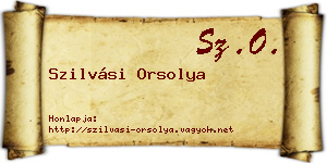 Szilvási Orsolya névjegykártya